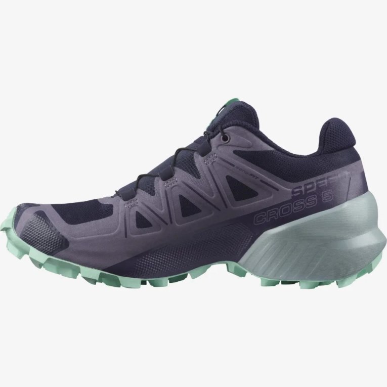 Sapatilhas Trail Running Salomon Speedcross 5 Feminino Azul Marinho Roxo | PT Y01632